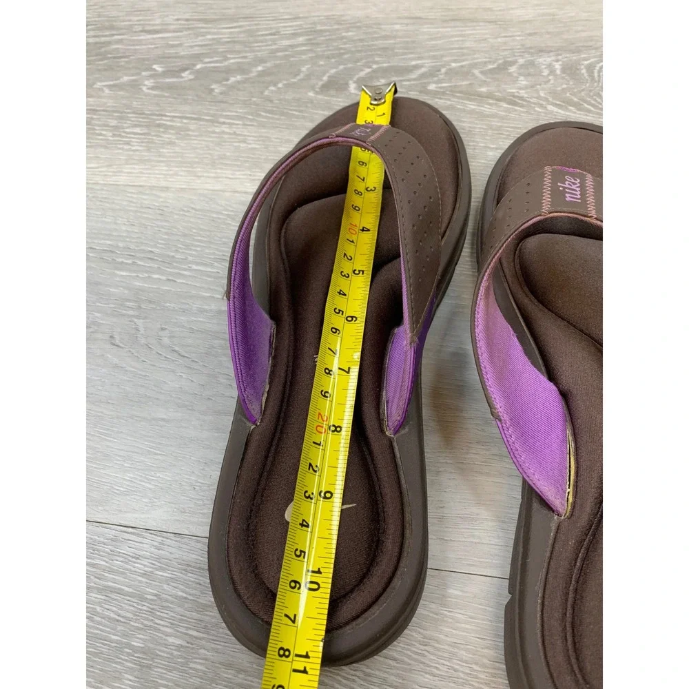 Nike Women's Sandals Comfort Thong Brown Purple Athletic Flip Flop 11 Shoes